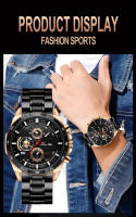 Reloj De Hombre VA VA VOOM De Acero Inoxidable Con Dial Grande De 46mm En Color Plata Y Negro Serie Original De Carreras Deportivas Reloj De Cuarzo Resistente Al Choque Y a Agua - details 13