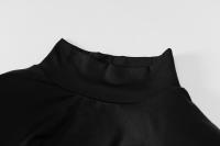 Vestido Mini De Manga Larga Para Mujer En Color Negro Sólido Estilo Bodycon Ajustado Para Primavera/Otoño Ropa De Calle - details 16