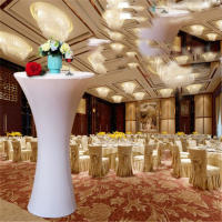 Mantel Redondo De Spandex Blanco Para Bodas Y Fiestas Cubierta De Mesa Elástica Para Bar Y Hotel Diámetro 55 Cm - details 1