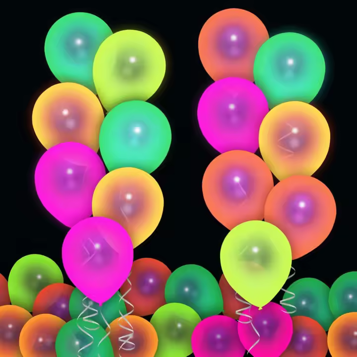 50PCS Ballons Fluorescents Ballons en Latex avec Ruban de Soie pour Fête Anniversaire Mariage Party Fourniture pour Anniversaire Cadeau - 1