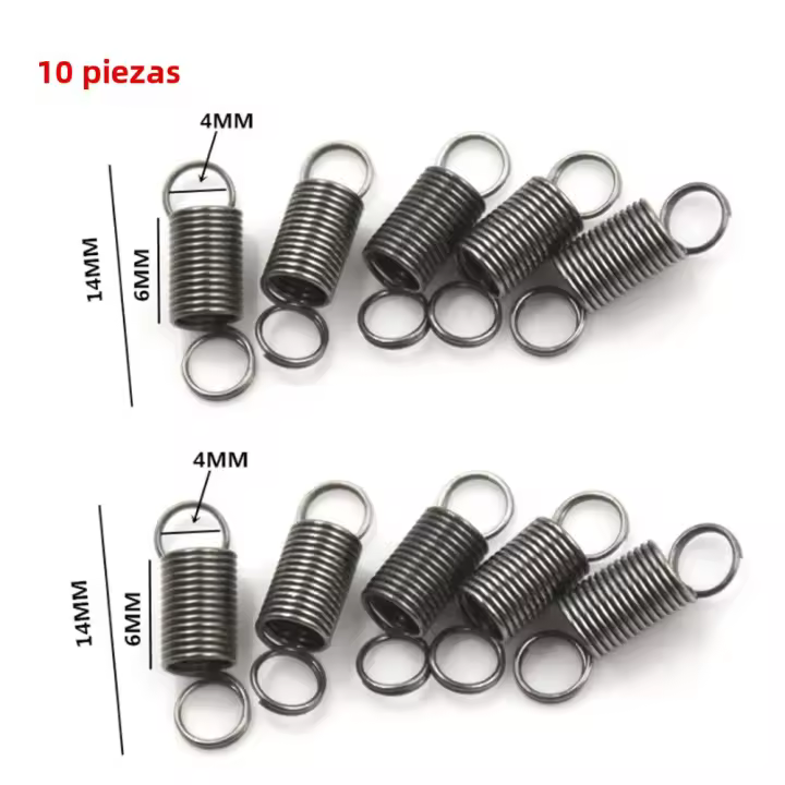 10pcs Resorte De Acero Inoxidable Pequeño Con Gancho Para Juguete DIY Ajustable De 10mm a 30mm Para Muebles Y Artesanía - 1