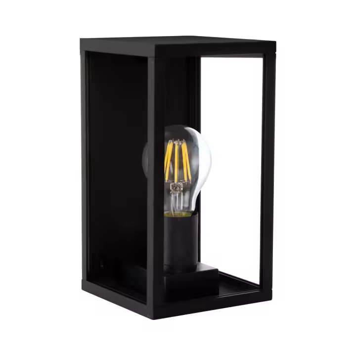 Ledkia Aplique de Pared Exterior Aluminio y Cristal Atrium Negro - 1