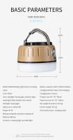 Lanterna Portátil LED Para Camping Con Fuente De Luz Multicolor Luz De Emergencia Para Excursionismo Escalada BBQ Acampar Con Gancho Y Magnetismo - details 13