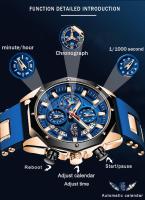 Reloj De Pulsera Deportivo De Lujo Para Hombre LIGE Moda Cronógrafo Acuático Resistente Al Agua Con Fecha Y Manos Luminosas Material De Correa De Silicona - details 11