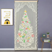 Cortina De Navidad 1x2 Escala Decorativa Para Puerta Con Diseño De Payaso De Nieve Y Árbol Adecuada Para La Mayoría De Uso Festivo Instalación En Techo Material De Poliéster Moderno - details 6
