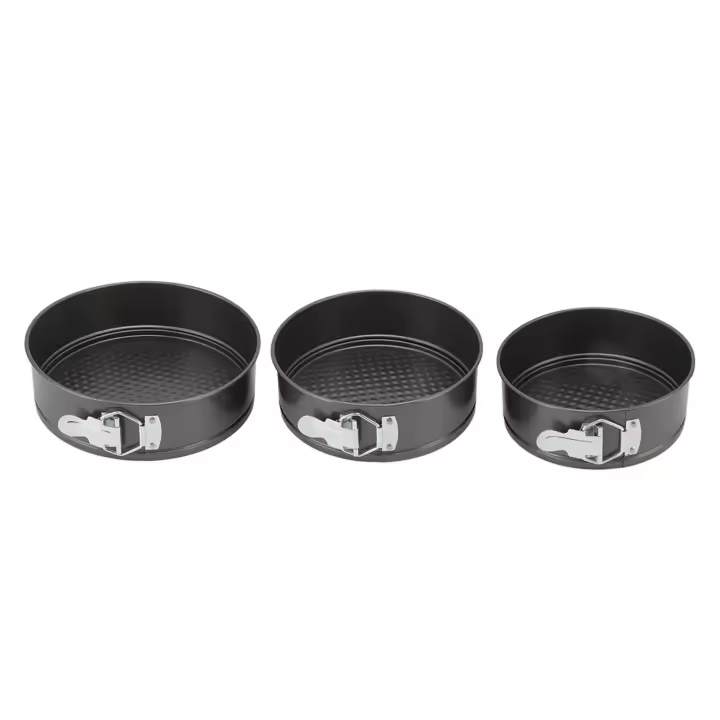 Juego de moldes para pasteles, 3 uds., evita que se pegue, molde desmontable redondo con Fondo extraíble, herramienta para hornear para tarta de queso, Pizza, pan 18/20/22 - 1