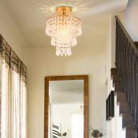 Lámpara De Techo De Cristal Con 3 Capas Y Diamantes Punzantes E27 Luces De Decoración Para Sala De Estar Y Dormitorio Fuente De Energía: Acción De Corriente - details 20