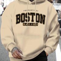 Sudadera De Capucha Estilizada Para Hombre Estilo Callejero Deportivo Casual De Otoño Y Invierno Cuello Redondo Sin Cierre Material Poliéster - details 9