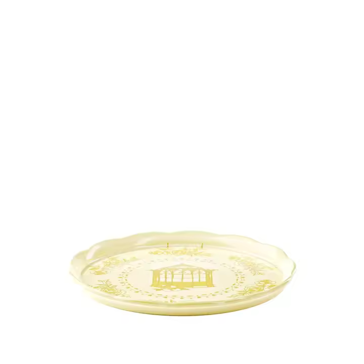 GUZZINI Bandeja grande de melamina redonda Josephine D 37 cm de la tabla de decoración de polvo amarillo - 1