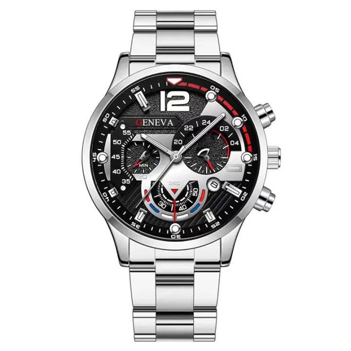 Reloj De Hombre De Moda Nuevo Y Caliente En Acero Inoxidable Con Calendario Reloj De Pulsera De Cuarzo Para Negocios Reloj Masculino - 1