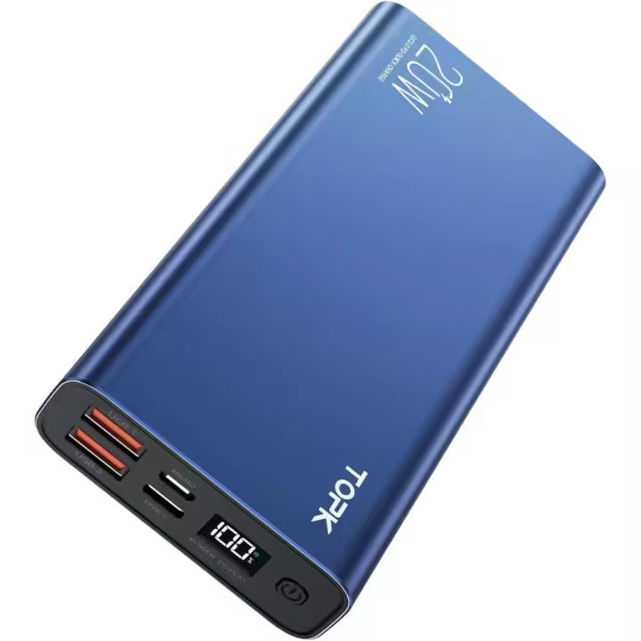 Power Bank 20000 mAh con Carga Rápida 20 W PD & QC3.0 – Batería Externa Portátil USB-C y USB-A con Pantalla LED, Carcasa Metálica y Protección Inteligente para Móvil y Tablet - 1
