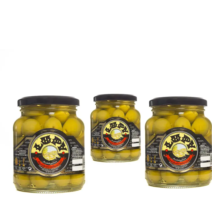 AEITUNAS MANZANILLA SABOR ANCHOA LUPY. CAJA DE 8 TARROS DE 200 GR - 1