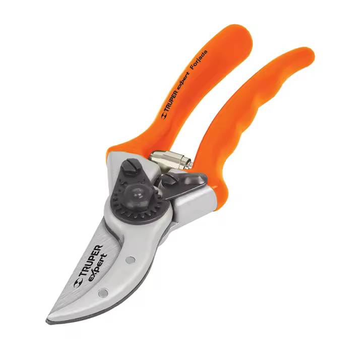 Truper Tijera de Poda Profesional de Aluminio Forjado con Cuchilla Curva Resistente y Muesca para Cortar Alambres - 20 Cm - 1