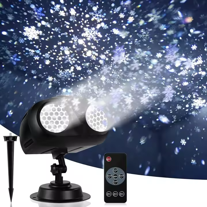 Proyector De Luz De Nieve De Navidad LED IP65 Impermeable Iluminación Dinámica De Nieve Navideña Con Control Remoto - 1