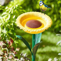 Alimentador de aves con forma de flor brillante, bandeja de alimentación de aves al aire libre, girasol, regalo para amigos, familiares y vecinos - details 7