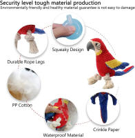 Juguete De Perro Indestructible De Peluche Squeaky Para Pequeños Y Grandes Perros Juguetes De Masticar Para Mascotas - details 4