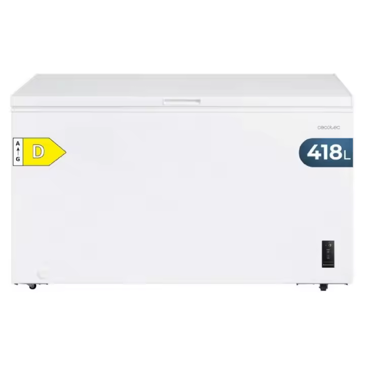 Cecotec Congelador Horizontal 418L Bolero CoolMarket Chest 418P White E. Cesta con Asas, Control Electrónico LED, Ruedas, UltraContact D-Cool, Dual Function, Puerta ZeroG (80º-30º) y Fast Freezing - 1