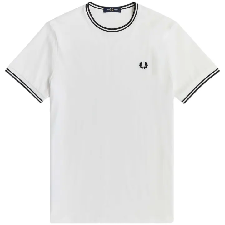 Camiseta de Manga Corta Fred Perry Twin Tipped T-Shirt para hombre en color blanco - 1