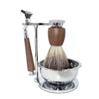 Kit De Afeitar iRAZOR Clásico Con Cepillo De Limpieza De Pelo De Badger Y Cuchilla De 3 Capas Mach 3 Para Hombres Herramientas De Barba Regalo Set De Cuidado Personal - details 0
