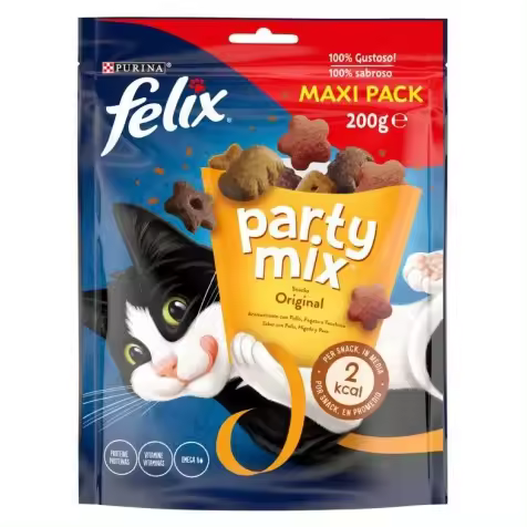 Felix Party Mix Original Mix Snack Para Gatos 5 X 200 Gr - 1