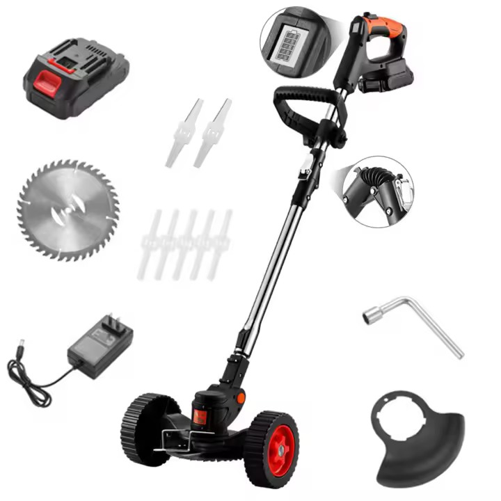 21V Cortacésped Eléctrico Cortacesped Inalámbrico de Mano Longitud Ajustable Herramientas de Jardinería del Hogar Para Batería Makita 18V - 1