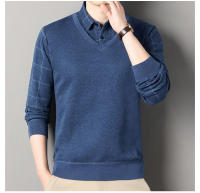 Suéter De Poliéster Para Hombre Con Cuello Polo Y Rayas Gris Oscuro Acolchado Y Cálido Para Otoño E Invierno Moda Coreana - details 8