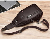 Bolso De Hombro Para Hombre De Cuero Lujo Estilo Vintage Bolsa De Pecho Negocios Casual Bolsa De Hombro Con Cierre De Cremallera - details 4