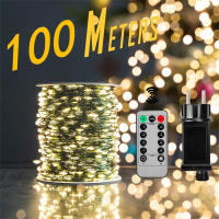 Luces De Cadena De Hadas 1000/500LED Para Decoración De Navidad Exterior Impermeables Con Control Remoto Para Árbol Calle Boda Fiesta - details 0
