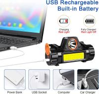 Linterna Frontal Recargable Mini COB Con Batería 18650 Integrada Luz Exterior Para Senderismo Y Exteriores Con Dimming Sin Esmerilamiento - details 4