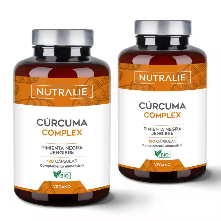 Cúrcuma Orgánica con Jengibre  y Pimienta Negra (1420mg x  Dosis) - Curcumina y Piperina - Turmeric Cúrcuma BIO -120 Capsulas Nutralie - 1