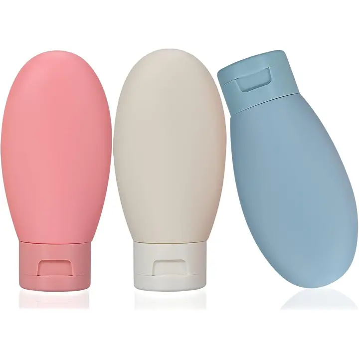 Juego de 3 botellas de viaje, botellas de viaje de 60ml y contenedores, pequeñas mini botellas de plástico vacías para artículos de tocador de viaje, champú - 1