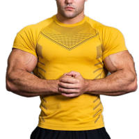 Camiseta De Gimnasio Para Hombres Alta Elasticidad Fitness Rápido Secado Manga Corta Deportes T-Shirt Apretada Para Correr - details 9