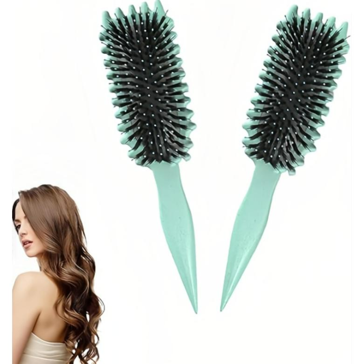 ZLY Cepillo pelo Para Rizos Perfectos, Rizo, cepillo para definir rizos, Cabello PARA EL Cabello con Cerdas de Jabalí, Peinar para desenredar, dar forma y definir, dar forma y definir rizos para mujeres y niñas,cepillo desenredante anti tirones