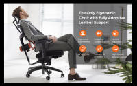 NEWTRAL NT001 Silla Ergonómica Soporte Lumbar Adaptable 3 Ángulos de Reclinación Respaldo Ajustable Reposabrazos Reposacabezas 5 Posiciones de Bloqueo Base de Nailon - details 0