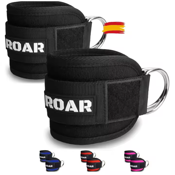 Roar® tobilleras polea, 2 tobilleras para gym, tobillera para maquina de polea, fat gripz pesas gluteos, maquina de gym pesas, tobillera para polea - 1