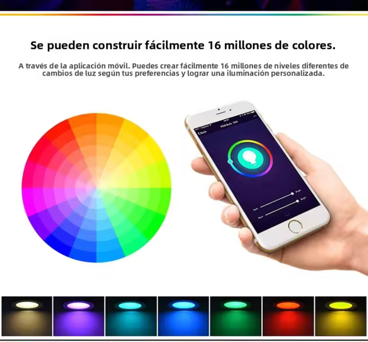 Tuya Inteligente Iluminación Recubierta De 6 Pulgadas Control Con APP Smart Life 12W Alta Brillo Cambio De Color RGBCW Dimmer Downlight - 1