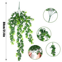 Eucalipto Artificial De 80cm Hojas Redondas Planta Vertical Para Decoración De Pared Hogar Sala De Estar Exterior Jardín Falso Plant - details 5