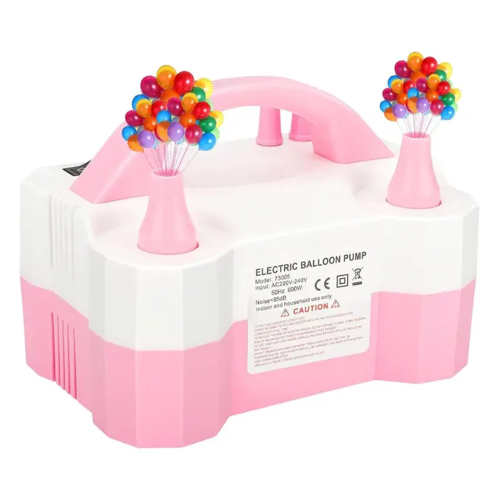 Inflador De Globos Electrico, Bomba electrica para Globos Doble Boquilla, Hinchador Globos, 600W Bomba de Globo de Aire Eléctrica, para Decoración de Fiestas, Cumpleaños, Festivales y Bodas - 1