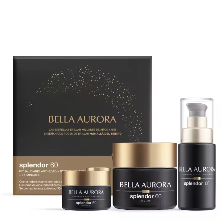 Pack Bella Aurora Splendor 60+ Día – Crema Redensificante SPF20 + Sérum Reafirmante + Contorno de Ojos Antiarrugas con Ácido Hialurónico - 1