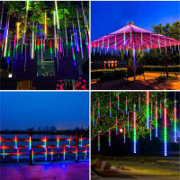 Luces De Invierno LED Para Exteriores Estallido De Meteoros Con Caída De Hielo Decoración Navideña Luz Cascada De Copos De Nieve Para El Hogar - details 13