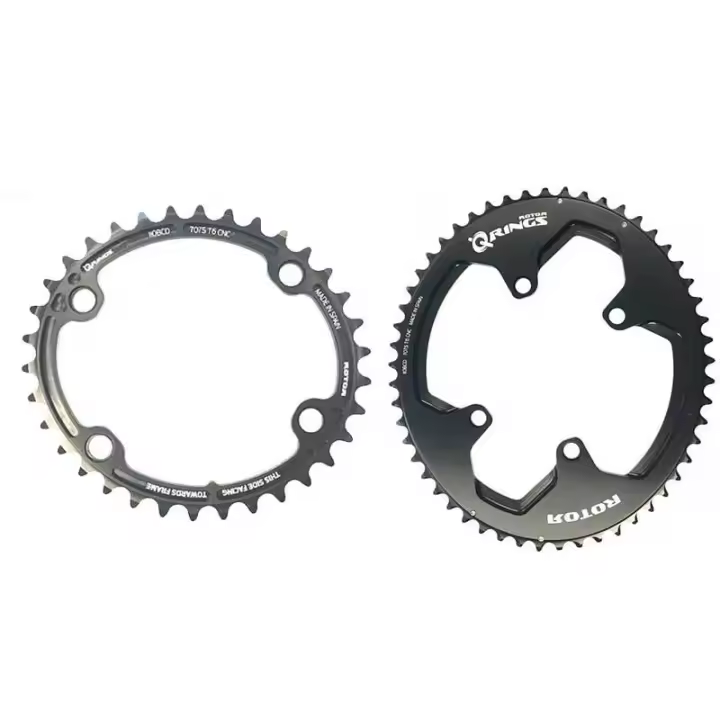 ROTOR | Plato Q-Ring BCD110x4 2x - Los platos ovalados Q RINGS BCD110x4 son compatibles con las ALDHU 3D+, las bielas más ligeras de ROTOR, pero también se pueden montar en las bielas Shimano® de BCD - 1