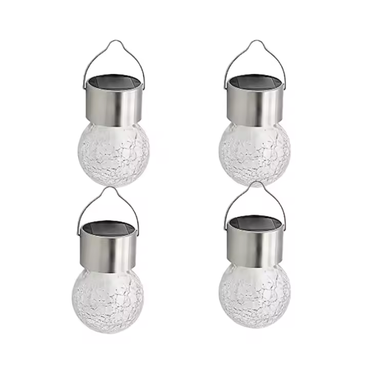 LILI HOME ✨ Lámparas Solares LED - Efecto Cristal Roto 🌞🌙 Diámetro: 6 cm | Altura: 9 cm Su efecto de "cristal roto" crea un juego de luces único y sofisticado. 🌞 Carga solar automática: Se recarga durante el día y se enciende automá - 1