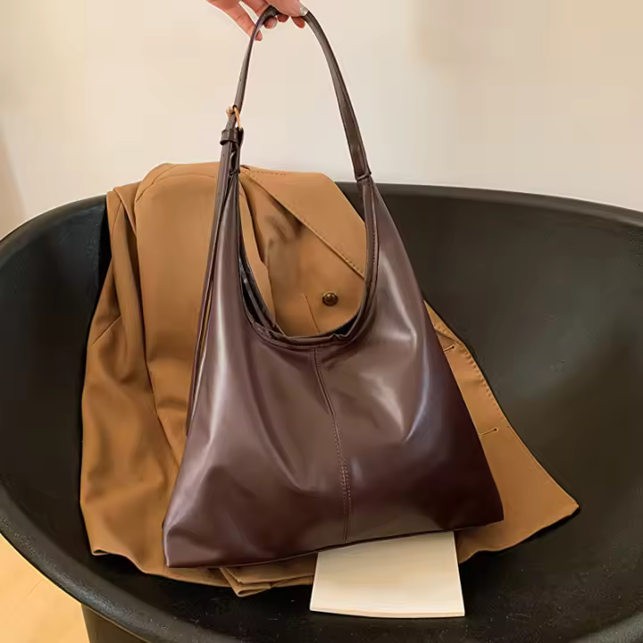 Bolso De Hombro Para Mujer Estilo Coreano Con Gran Capacidad Bolso Cruzado Sencillo Y Casual De Cuero PU Bolsa De Mano Con Solapa - 1