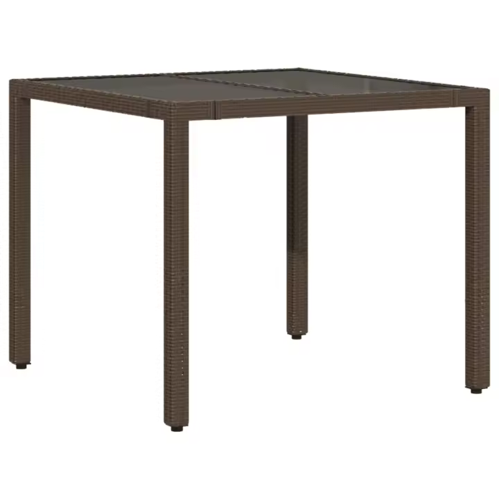 Mesa de Jardín superficie De Vidrio rojo 90x90x75 cm - 1