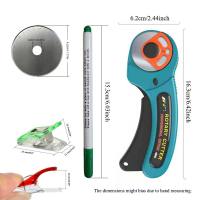Juego De Cortadora Rotativa De 45mm Para Tela De Cuidado De La Casa Herramientas De Bricolaje Y Costura Con Marcadores Borrosos Y Hojas De Repuesto - details 1