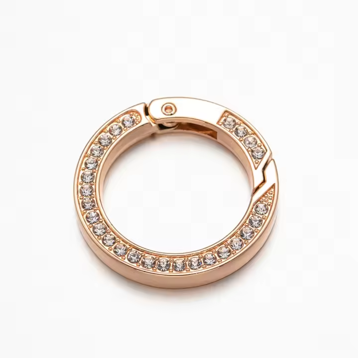 5pcs Anillos Redondos De Metal Con Cierre De Resorte Para Llavero DIY Accesorios De Joyería Abalorios Clavija De Apertura Para Bolso Y Llaves - 1