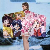 Toalla De Playa S-Sailor Girl M-Moon Microfibra Absorbente Secado Rápido Suave Para Yoga Natación Resort Montañismo Tamaño 76x182 Cm - details 3