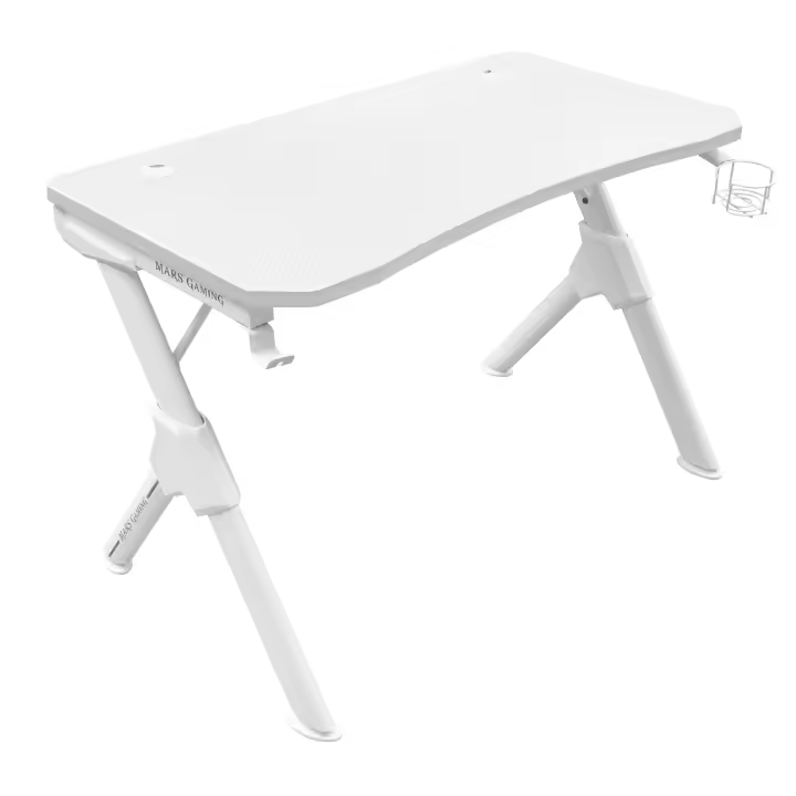 Mars Gaming MGD, Mesa Gaming Ergonómica, Soporte Cascos y Botella, 110x60cm, Mesa PC Negro o Blanco - 1