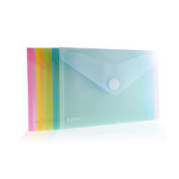 Pack 10 Ud. Carpeta Sobre con Cierre de Velcro - Tamaño A6 para hasta 100 Hojas 80 grs. - REF 909 -  5 Colores Classic Translucidos con Textura Soft Touch - 100% reciclable -by Office Box - details 2