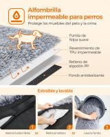 Cama para Perros de Tela de Felpa con Funda Protectora para Sofá, Alfombrilla para Perros Grandes, 95x85x16 cm, Color Gris o Rosa - details 4